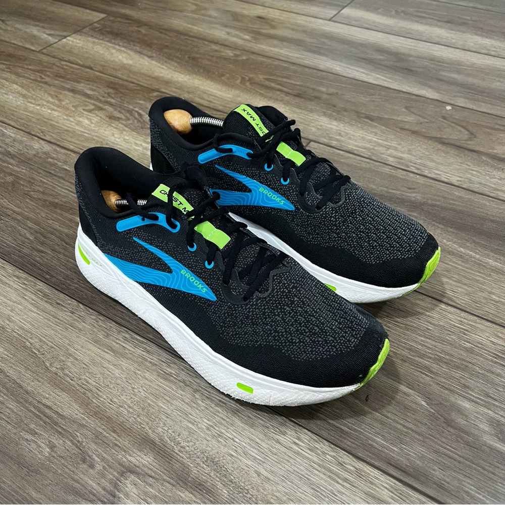 Brooks Athletic Shoes in Black, Blue, and Green